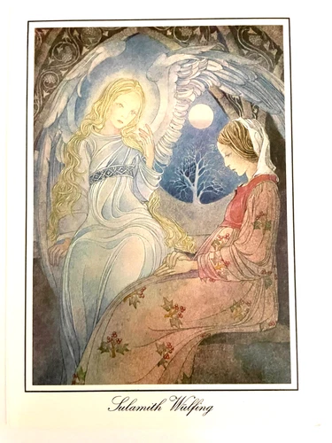 Sulamith Wulfing-Awaiting, Vintage Wishing Card, 5" x 7"