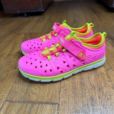 STRIDE RITE Phibian M2P Big Kids Sz 3 Pink Yellow Rubber Sneakers Water Shoes