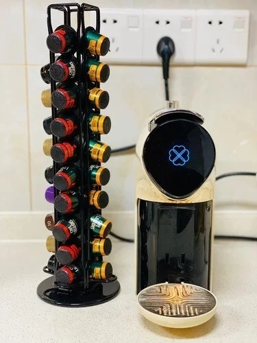 40 Pod Gold Coffee Capsules Coffee Pods Holder Rotating Rack Coffee Ca