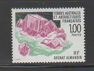 MINERAL STAMPS FRENCH ANTARCTIC TERRITORY 1993 MINERALS GARNET MNH - MINE81 - Picture 1 of 1