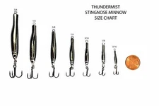 THUNDERMIST LURES STINGNOSE MINNOW GENUINE CHROME PICK SIZE/COLOR