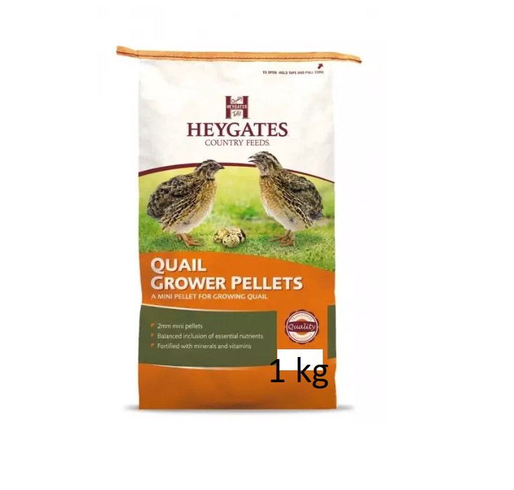 Heygates Country Feeds Quail & Partridge Grower 2mm Pellets Feed 1kg