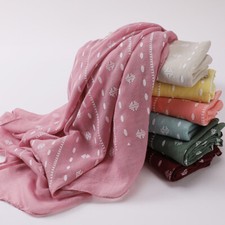 Cotton and Linen Printed Hijab Soft Scarf Muslim Headscarf Long Shawls and Wraps