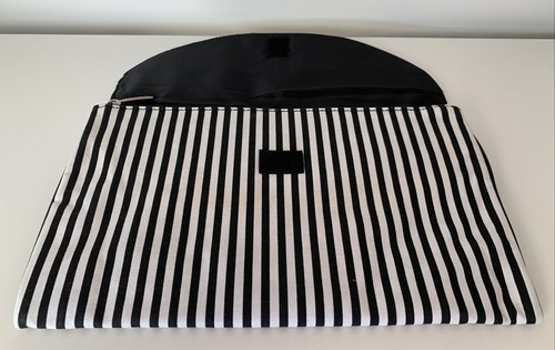 Lancome Black/White Striped Canvas Clutch - Picture 8 of 9