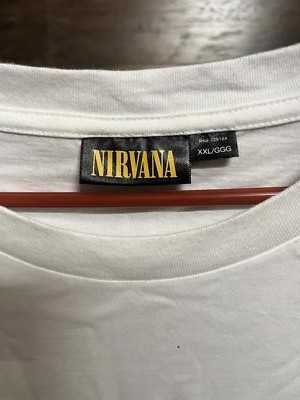 Nirvana Center Hit Text Shirt - Clean White Tee Nirvana 2XL | eBay