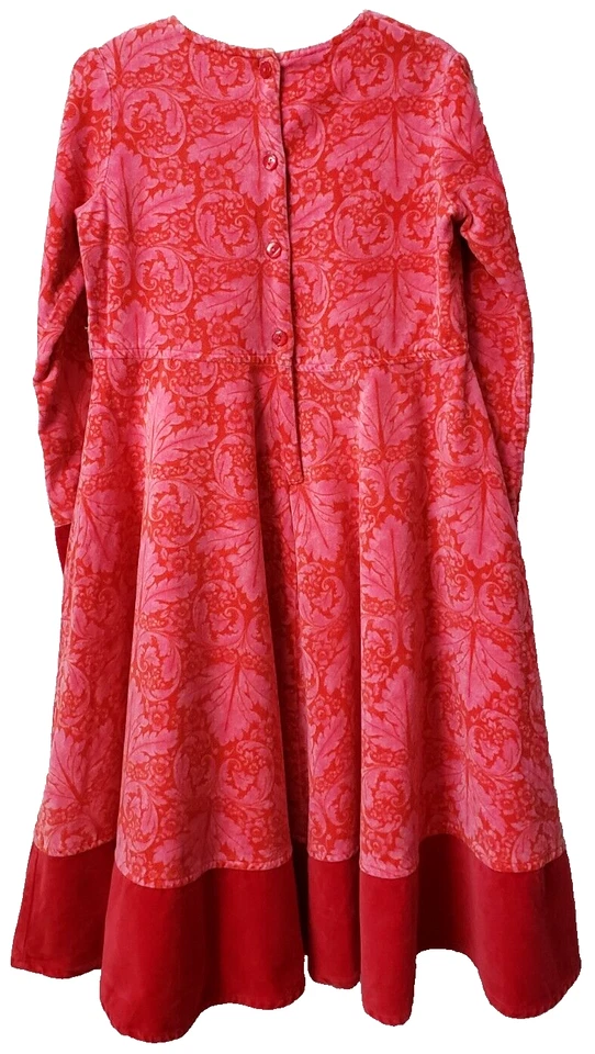 Vestido de Terciopelo Navidad Bebé Lulu 7 8 Papel Pintado Lazo Rosa Rojo Manga Larga De Colección Años 90 Foto 2 de 4