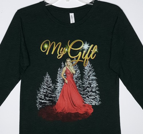Carrie Underwood My Gift T-Shirt Size S Small Green Christmas Long Sleeve - 第 1/5 張圖片