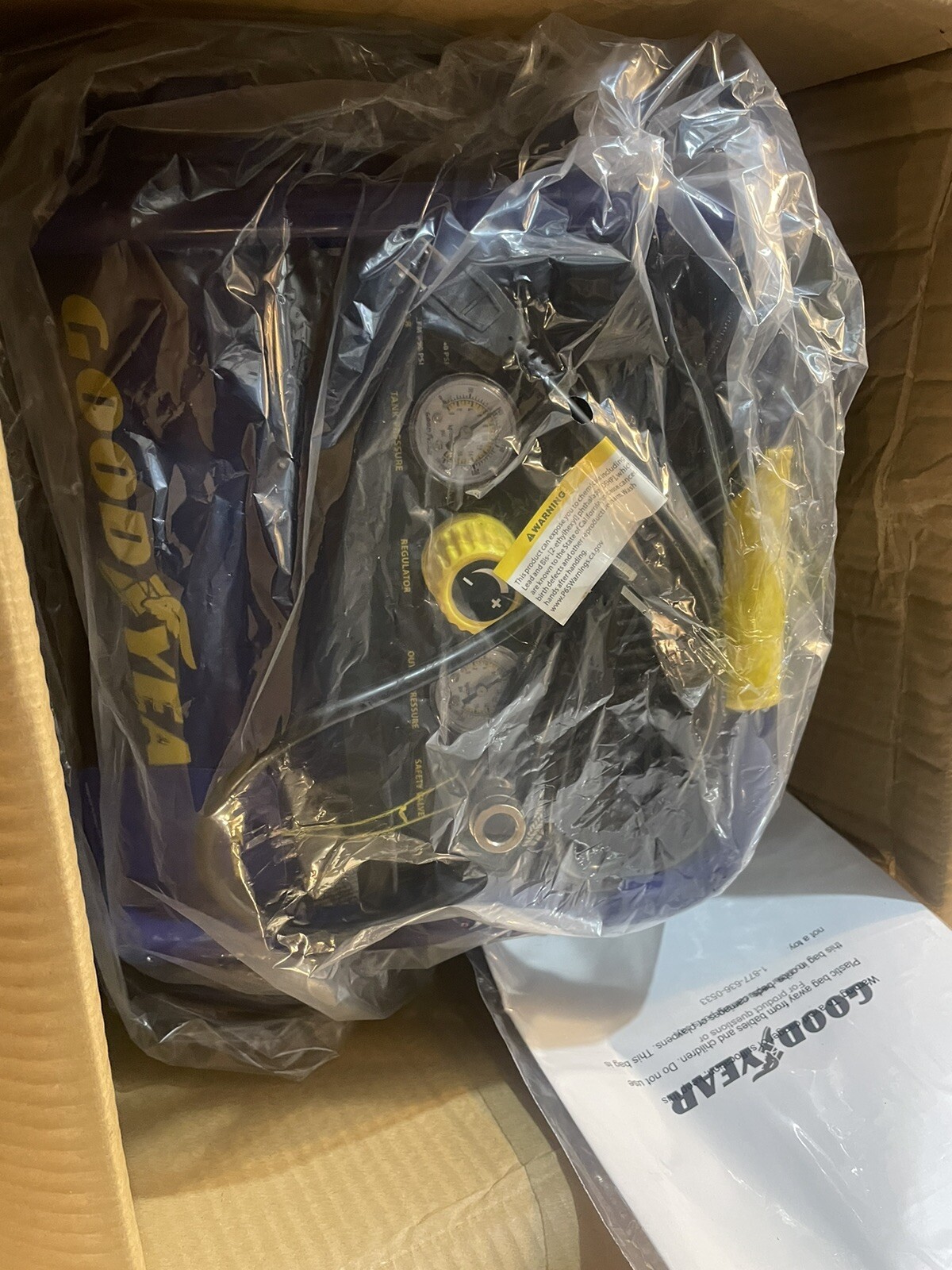 GOODYEAR 2 Gallon Quiet Portable Roll Cage Design Air Compressor, 0.5 HP Motor