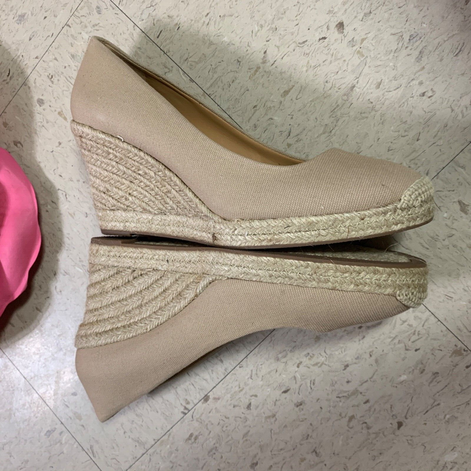 J CREW FACTORY Womens 10 Seville Espadrille Wedge Slip On Beige