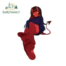 EARLFAMILY 5.1" Devil Girl Sexy Feet Waifu Anime Car Decals Vinyl Trunk Stickers