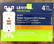 Leviton GFTR1-R4W 15A 125V GFCI Outlet 4 Pack 