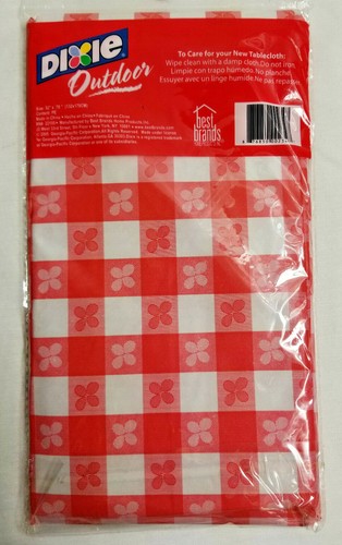 Happy 4th of July Banner & Red & White Gingham Checked Vinyl Tablecloth Cover - Picture 5 of 5
