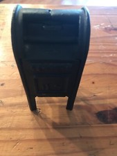 Vintage Cast Iron Us Mail Mailbox Bank Box Letters Moving Door Jm99 F