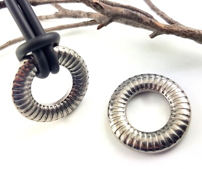 Edelstahl Schmuckanhänger Verbinder Donut Rille 24mm SERAJOSY 