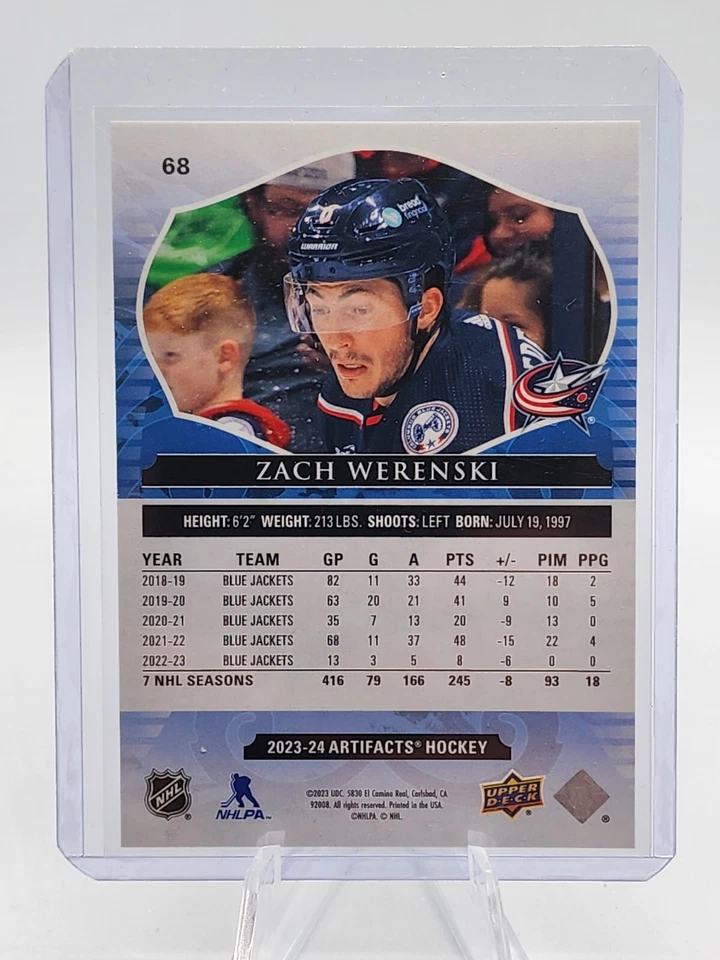 2023-24 Upper Deck Artifacts Silver  /10 Zach Werenski #68 - Image 2 of 2