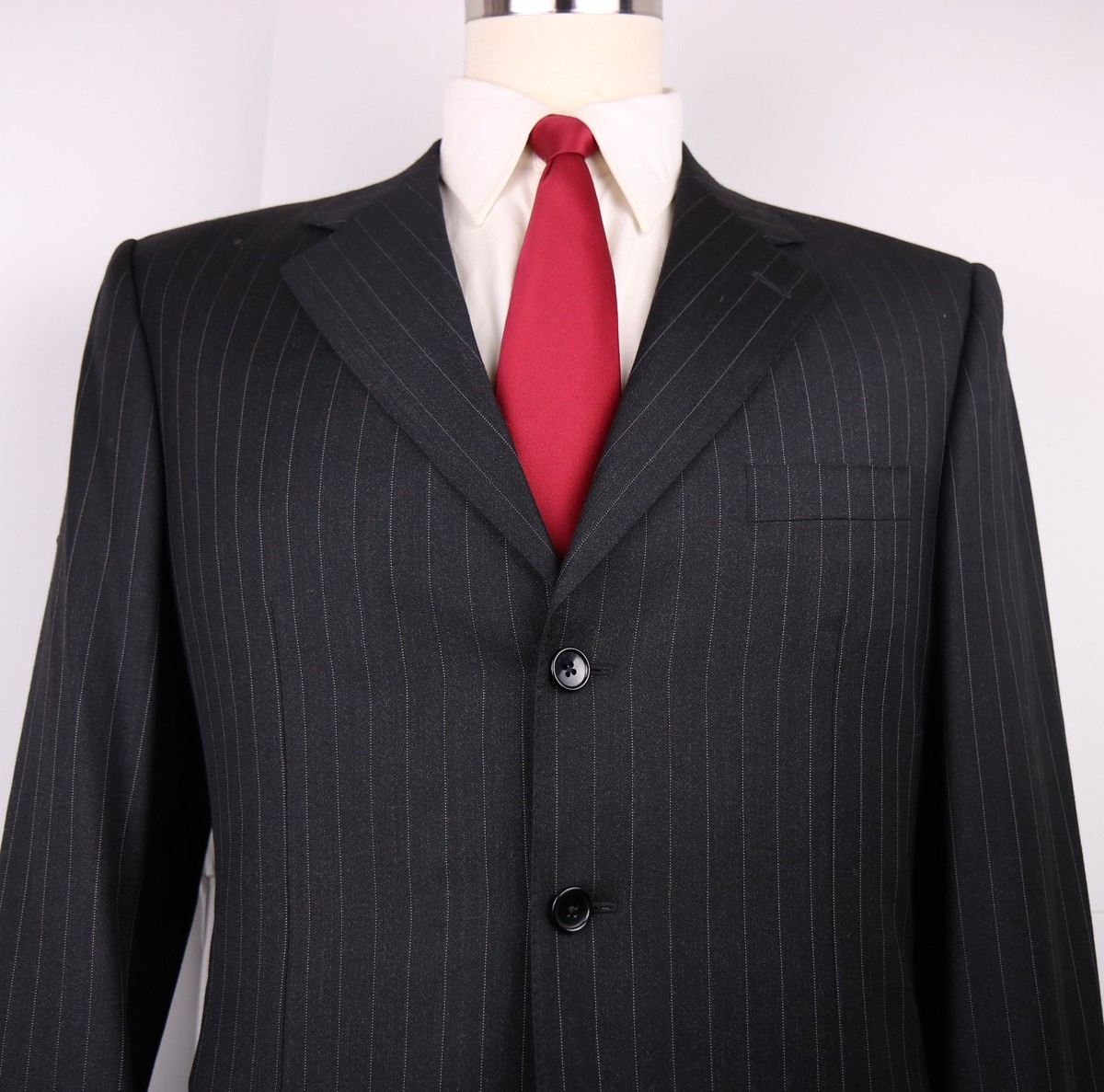 Ravazzolo Gray Striped Super 120s Wool Button Mens Suit 44