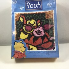 Winnie the Pooh and Piglet Latch Hook Kit WP0002 Caron International 13x13"