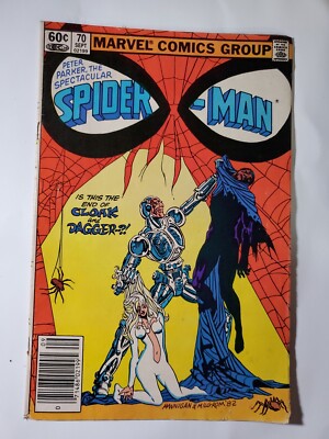 Peter Parker Spectacular Spider-Man 1982 #70  Newsstand Cloak And Dagger App.