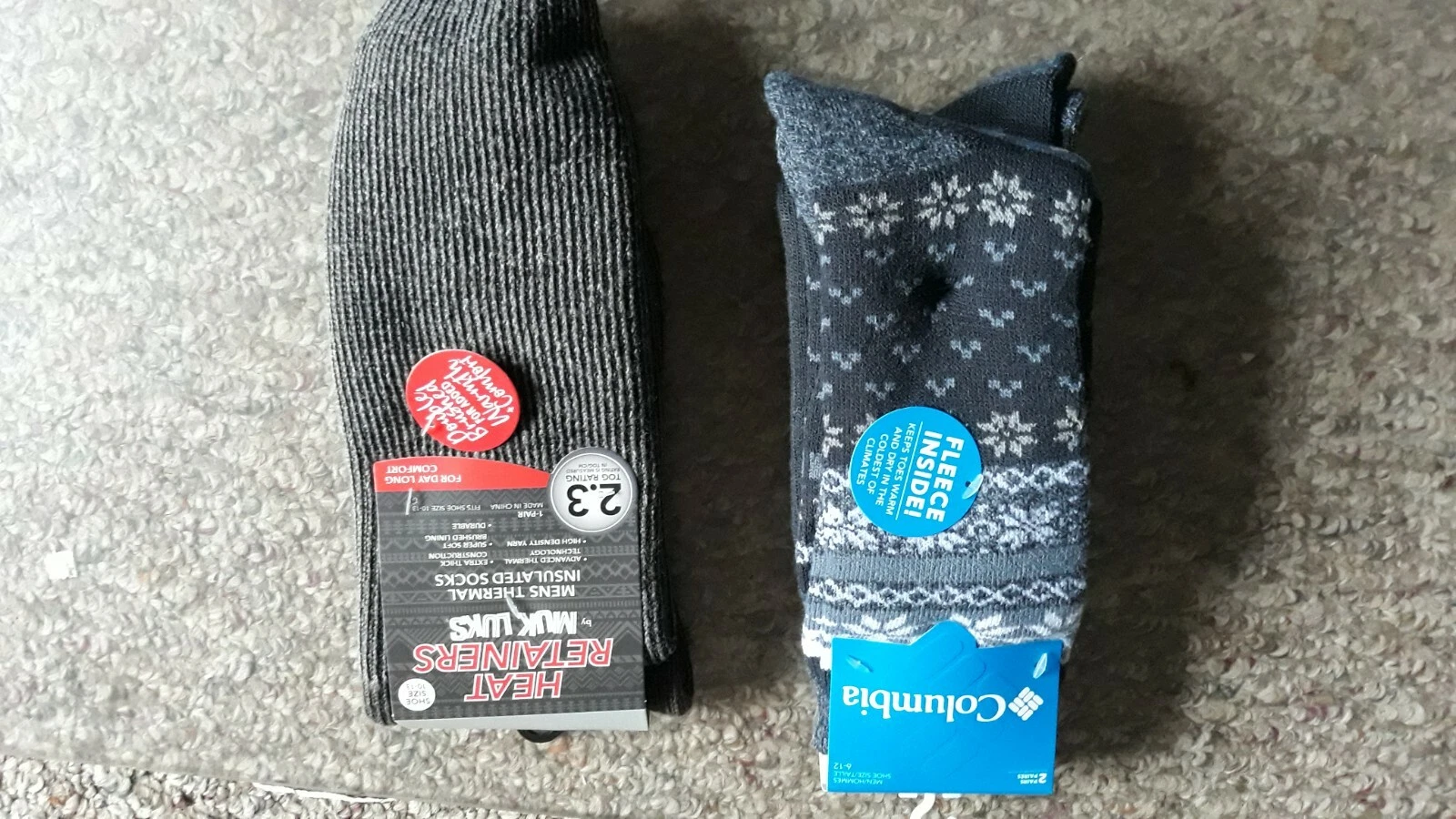 Mens Large NWT L MUK LUKS Thermal Insulated Socks Heat Retainers size 10-13