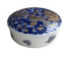 Heinrich Dose Kobalt Bonboniere blau mit goldenen Motiven