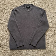 Suéter Banana Republic Para Hombre Mediano Italiano Lana Merino Gris Baruffa Pullover