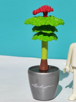 Pot Playmobil Blanc Avec Chouette - Accessoire Jardin - Occasion - Divers Modèles