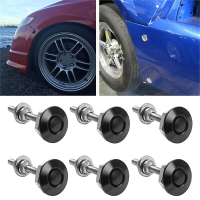 6x Motorhaubenschloss Bonnet Pins Lock Hood Quick Druckknopf Stoßstangenclip DE