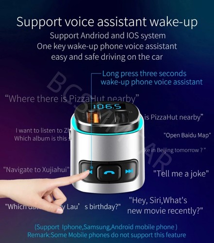 Bluetooth 5.0 Wireless Car FM Transmitter MP3 Player QC3.0 Quick Charger Adapter - Picture 5 of 16