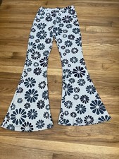Bell Bottom Boho Hippy Pants Stretch Pull On Women s Size Small