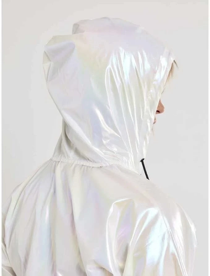 Craft Women's UNTMD Shiny Hood Jacket Silver Training Small Size - Image 4 of 4