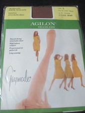 GAYMODE Vintage COFFEE BEAN Nylon SEAMLESS STOCKINGS-1970's - Size 8 1/2 - 9 1/2