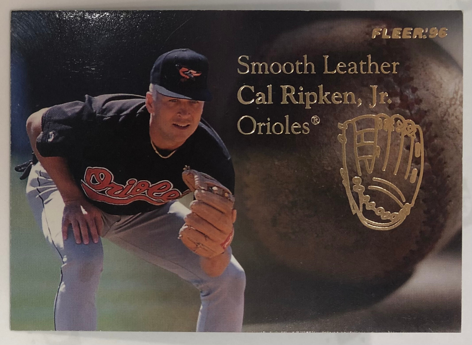 1996 Fleer Update - Smooth Leather - Cal Ripken - #9 - Baltimore Orioles - NrMt