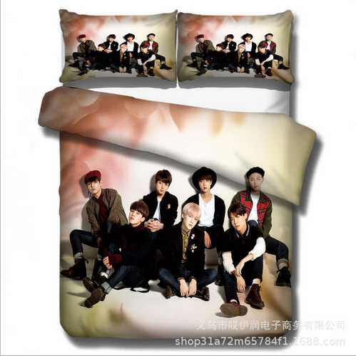 Kpop Bangtan Set Biancheria da Letto Singolo Doppio Album 3D Copripiumone J1 - Foto 3 di 15
