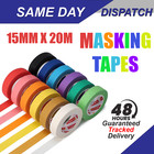 Masking Tape Multiple Colour Painters Tape 15mm X 20m, Clean Peel UV Resistant