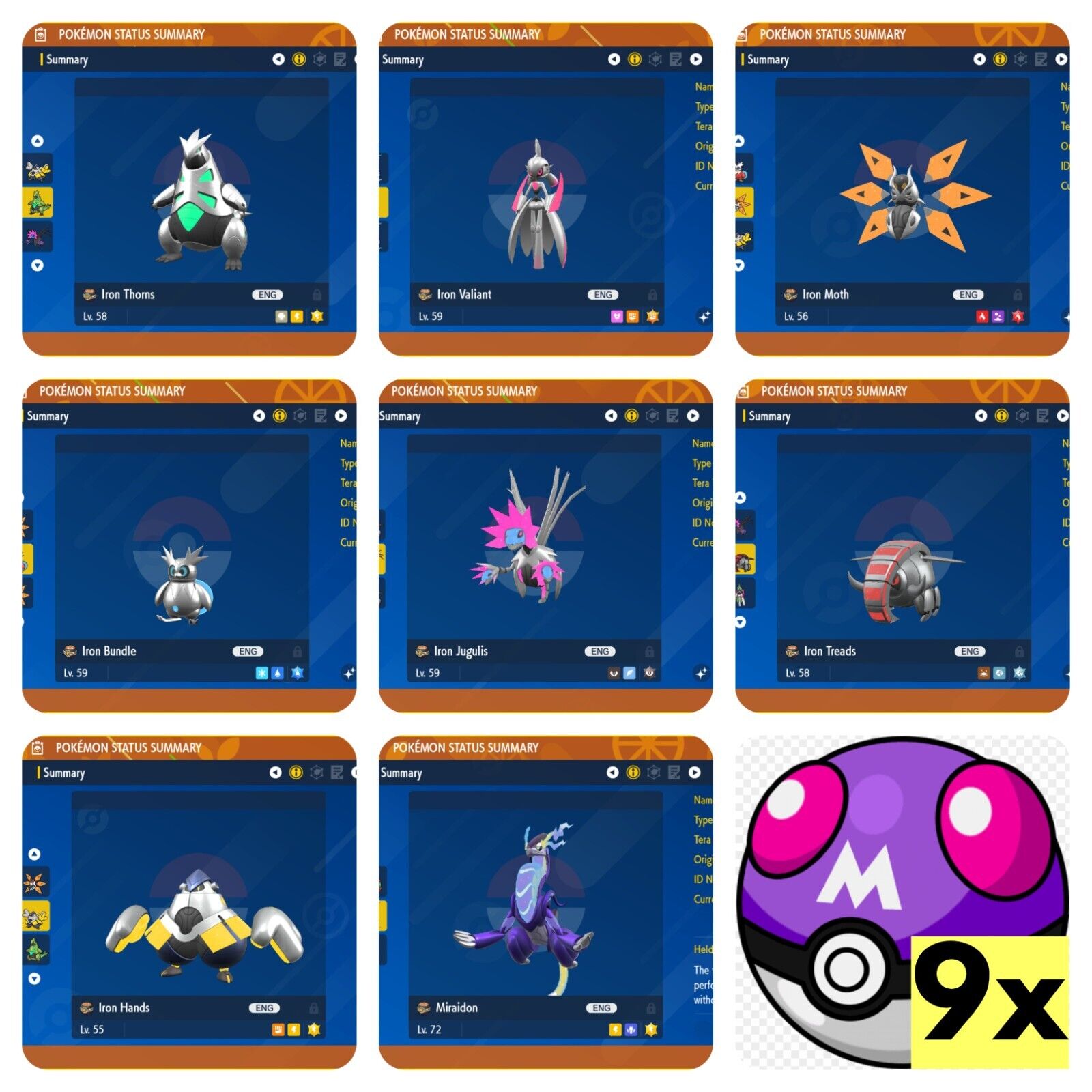 🌟Pokémon Scarlet & Violet🌟All Future Paradox Pokémon 6IV (Violet  Exclusives)