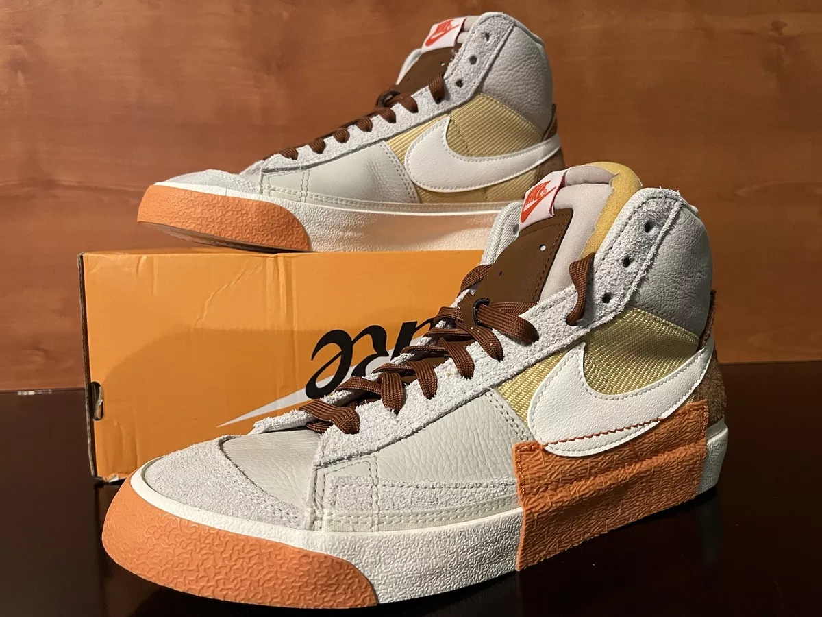 Nike Blazer Mid '77 Pro Club Pecan Light Bone Shoes Mens Size 9.5 DQ7673-001 NEW