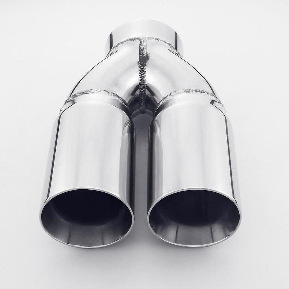 Straight Cut Dual Wall 3" Outlet 3" Inlet Stainless Steel Exhaust Tip ...