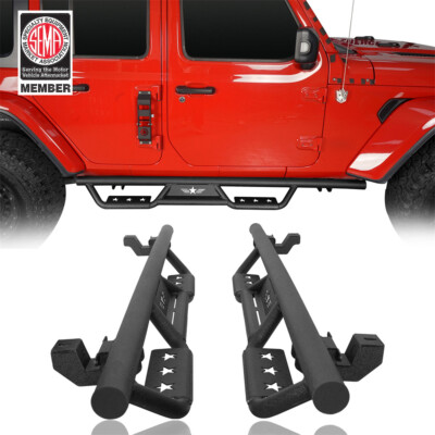 Drop Down Running Boards Nerf Side Step Bars For 2018-2026 Jeep Wrangler JL 4Dr