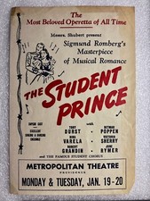 Providence RI Metropolitan Theatre The Student Prince Sigmund Romberg Operetta