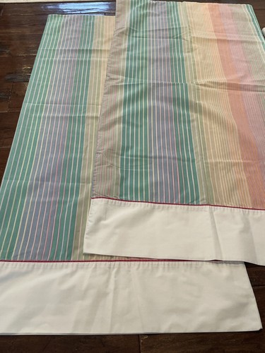 Wamsutta Supercale Plus King Sheet Set Rainbow Striped Vintage Flat Fitted Cases - Picture 4 of 11