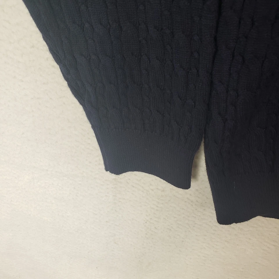Suéter Pull Over De Colección Austin Reed Para Hombres L Grande Azul Cuello en V Tejido con Cable Foto 4 de 4