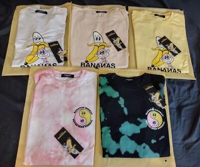 (5 Lot) Bananas Monkey T-shirts Youth Size L