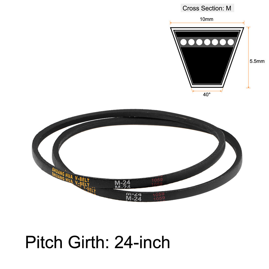Othmro O-600 Drive V Belt Inner Girth Industrial Power Rubber Transmission Belt Mower Belt Drive For Replacement Upper Transmission Triangle Rubber Lawn Industry Deck :600mm/24" 1Pcs
