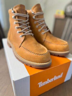 Timberland Redwood Falls A2EE3 Mens 11 WP Moc Toe Wheat Full Grain