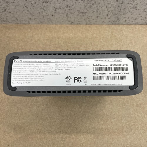 ZYXEL C3510XZ Gigabit Ethernet Gateway Fiber ONLY Modem/Router AX5700 WiFi 6 - Picture 2 of 9