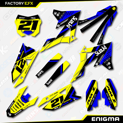 Yellow & Blue Enigma Racing Graphics Kit fits  18-24 Suzuki RMZ450 Decal RMZ 450