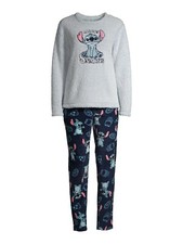 Disney Lilo  Stitch Ladies 2 Piece Plush Pajamas PJ Set New 2020
