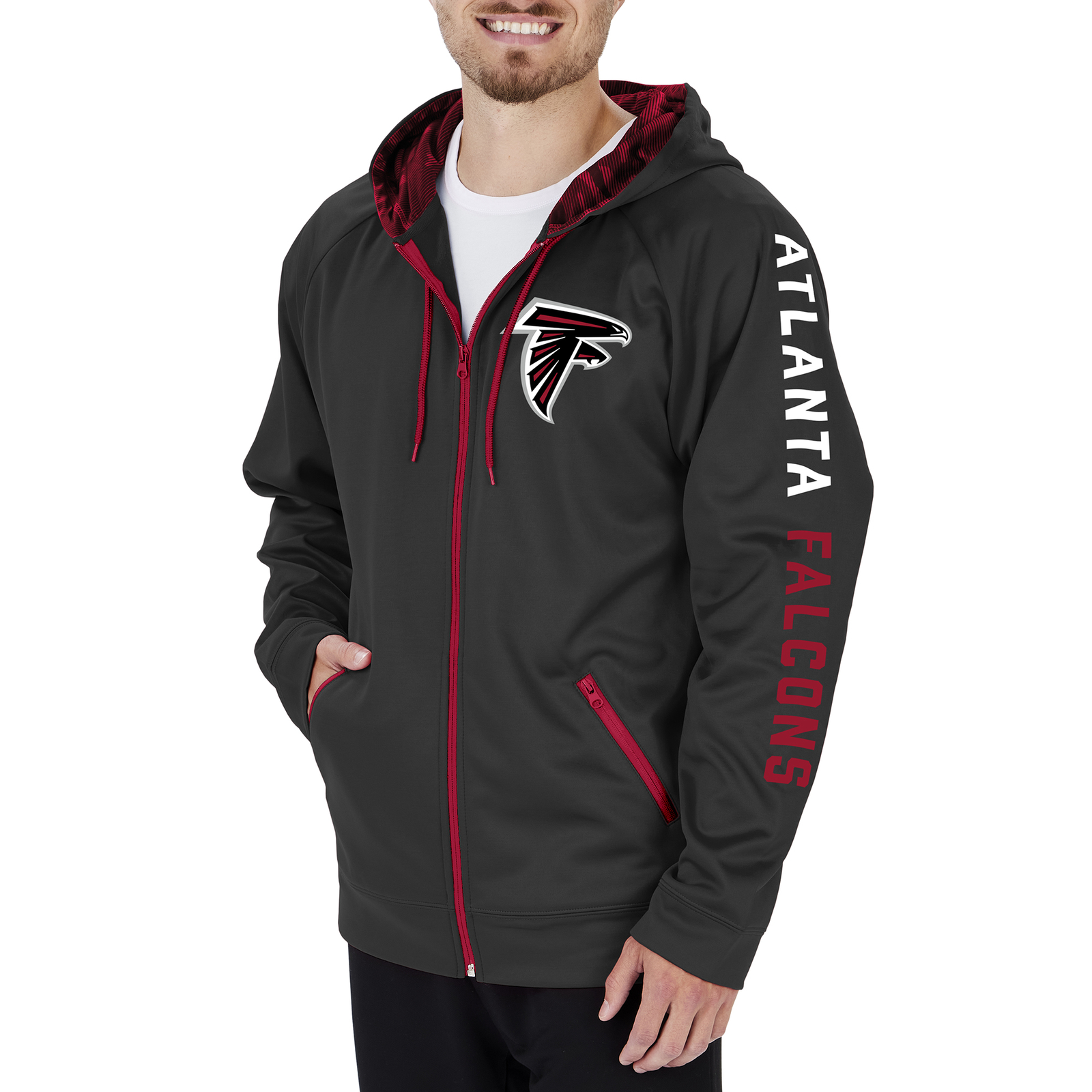Мужская камуфляжная толстовка Zubaz NFL Atlanta Falcons на молнии с капюшоном