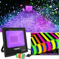100W Black Light Bar UV LED Stage Blacklight Party DJ Club Halloween Free Tapes