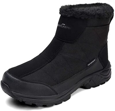 SILENTCARE Men's Warm Snow Boots, Fur Lined Waterproof